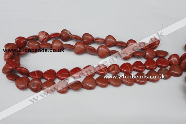CHG49 15.5 inches 14*14mm heart red jasper beads wholesale