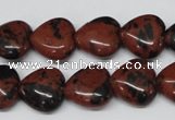 CHG51 15.5 inches 14*14mm heart mahogany obsidian beads wholesale