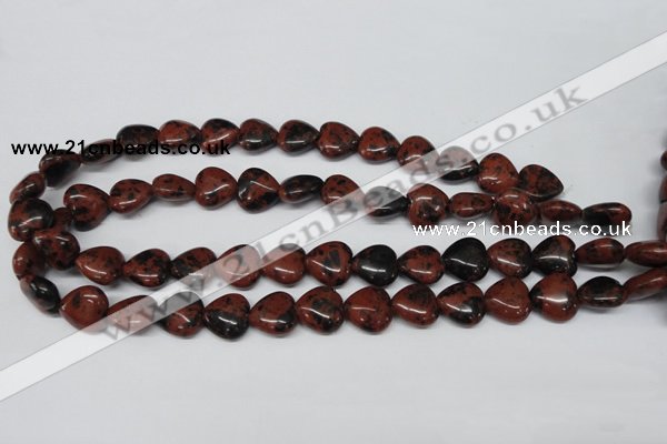 CHG51 15.5 inches 14*14mm heart mahogany obsidian beads wholesale