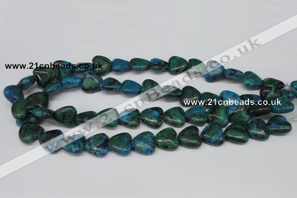 CHG61 15.5 inches 16*16mm heart dyed chrysocolla beads wholesale