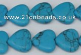 CHG63 15.5 inches 16*16mm heart turquoise beads wholesale