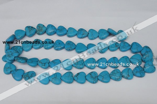 CHG63 15.5 inches 16*16mm heart turquoise beads wholesale