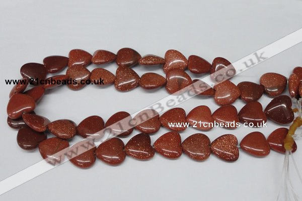 CHG70 15.5 inches 18*18mm heart goldstone beads wholesale