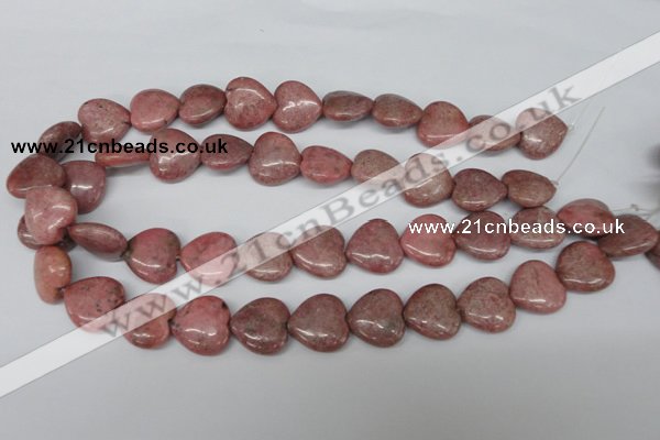 CHG71 15.5 inches 18*18mm heart rhodochrosite beads wholesale