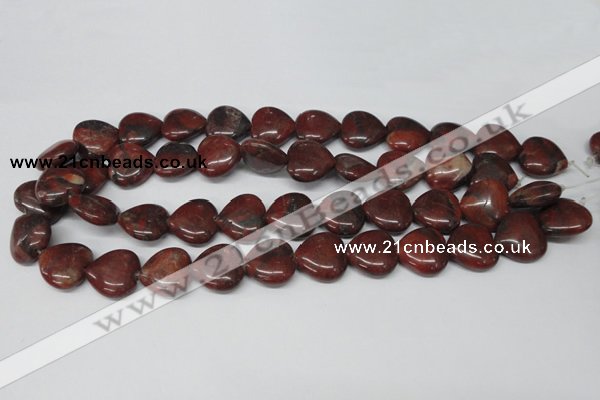 CHG73 15.5 inches 18*18mm heart brecciated jasper beads wholesale