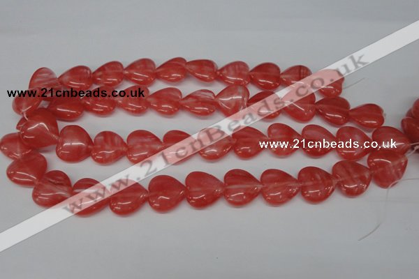 CHG74 15.5 inches 18*18mm heart cherry quartz beads wholesale