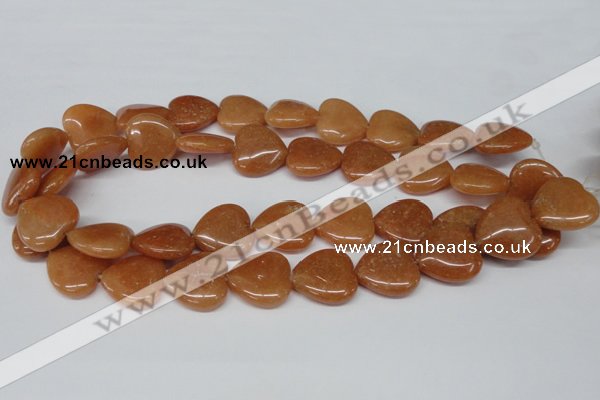 CHG81 15.5 inches 20*20mm heart red aventurine beads wholesale