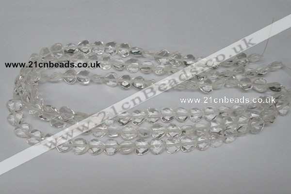 CHG92 15.5 inches 10*10mm faceted heart white crystal beads wholesale