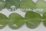 CHG96 15.5 inches 18*18mm faceted heart New jade beads wholesale