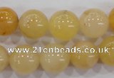 CHJ06 15.5 inches 14mm round honey jade stone beads wholesale