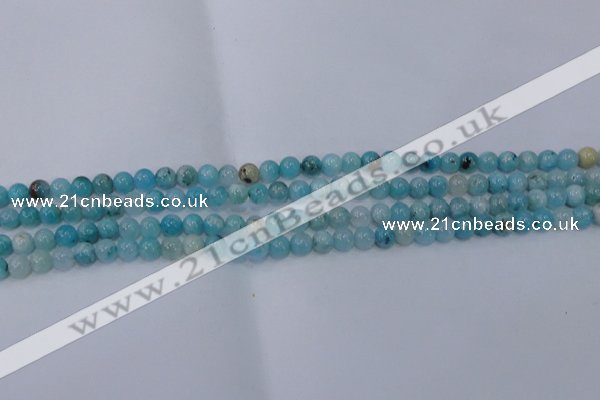CHM200 15.5 inches 4mm round blue hemimorphite beads wholesale