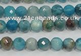CHM211 15.5 inches 6mm faceted round blue hemimorphite beads