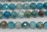 CHM211 15.5 inches 6mm faceted round blue hemimorphite beads