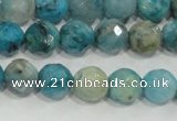 CHM213 15.5 inches 10mm faceted round blue hemimorphite beads