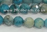 CHM214 15.5 inches 12mm faceted round blue hemimorphite beads