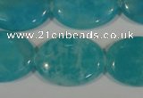 CHM28 15.5 inches 18*25mm oval blue hemimorphite beads wholesale