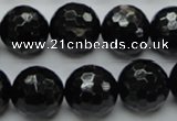 CHS06 15.5 inches 16mm faceted round natural hypersthene gemstone beads