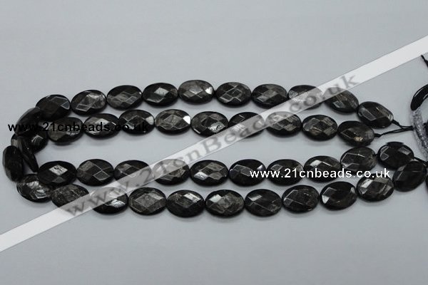 CHS07 15.5 inches 13*18mm faceted oval natural hypersthene gemstone beads