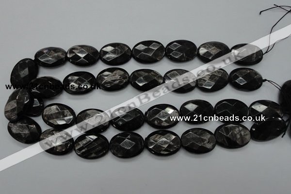 CHS08 15.5 inches 18*25mm faceted oval natural hypersthene gemstone beads