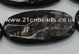 CHS09 15.5 inches 25*50mm faceted oval natural hypersthene gemstone beads