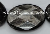 CHS10 15.5 inches 30*40mm faceted oval natural hypersthene gemstone beads