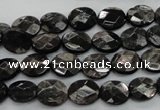 CHS11 15.5 inches 8*10mm faceted oval natural hypersthene beads