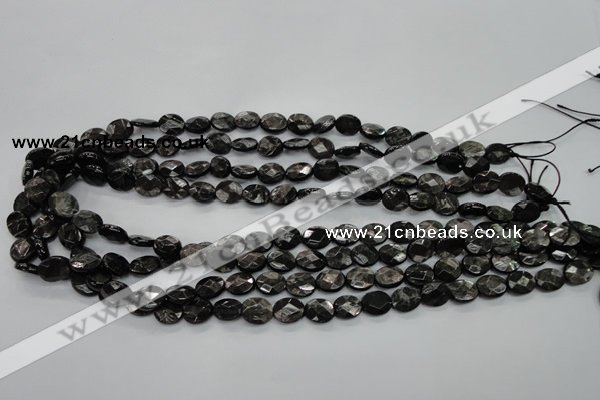 CHS11 15.5 inches 8*10mm faceted oval natural hypersthene beads