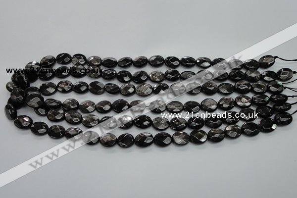 CHS12 15.5 inches 10*12mm faceted oval natural hypersthene beads