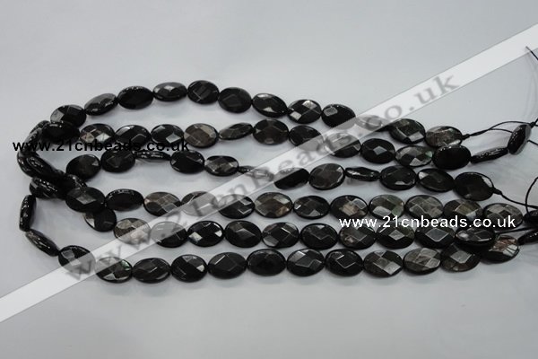 CHS14 15.5 inches 10*14mm faceted oval natural hypersthene beads