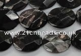 CHS15 15.5 inches 15*20mm faceted oval natural hypersthene beads