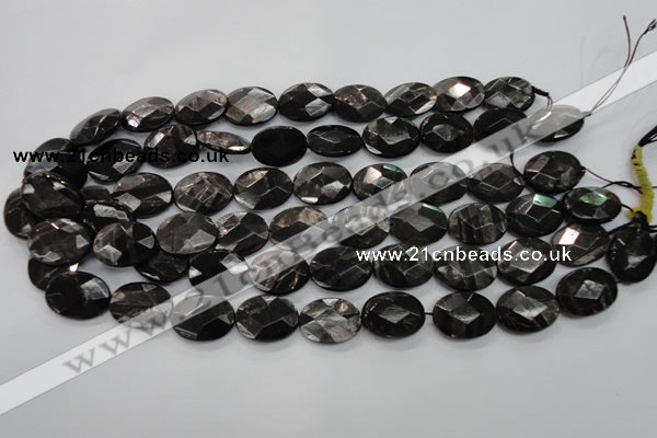 CHS15 15.5 inches 15*20mm faceted oval natural hypersthene beads