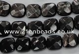 CHS25 15.5 inches 10*10mm faceted square natural hypersthene beads