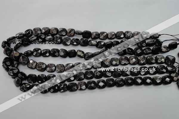 CHS25 15.5 inches 10*10mm faceted square natural hypersthene beads