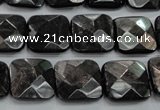 CHS27 15.5 inches 15*15mm faceted square natural hypersthene beads