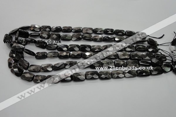 CHS35 15.5 inches 10*14mm faceted rectangle natural hypersthene beads