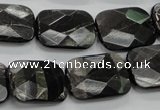 CHS38 15.5 inches 15*20mm faceted rectangle natural hypersthene beads