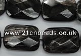 CHS39 15.5 inches 18*25mm faceted rectangle natural hypersthene beads