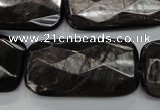 CHS40 15.5 inches 20*40mm faceted rectangle natural hypersthene beads