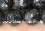 CHS46 15.5 inches 10mm faceted round natural hypersthene beads