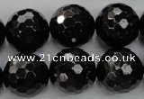 CHS50 15.5 inches 18mm faceted round natural hypersthene beads