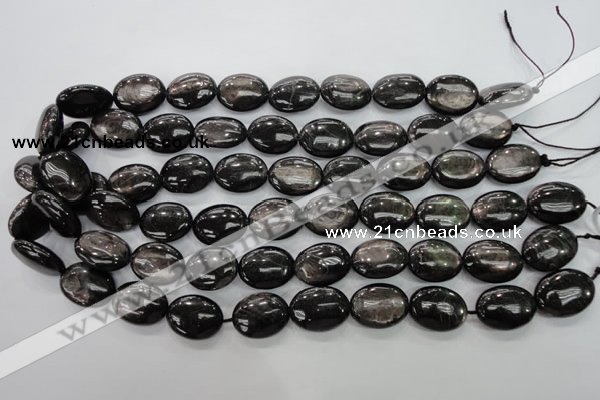 CHS74 15.5 inches 15*20mm oval natural hypersthene beads