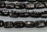 CHS88 15.5 inches 8*12mm rectangle natural hypersthene beads