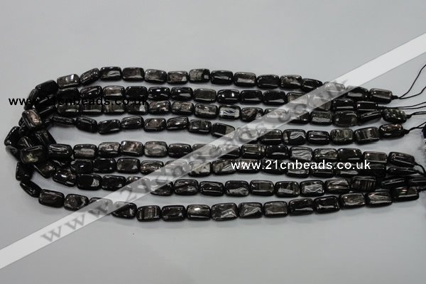 CHS88 15.5 inches 8*12mm rectangle natural hypersthene beads