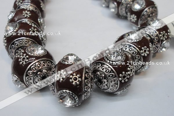 CIB194 19mm round fashion Indonesia jewelry beads wholesale