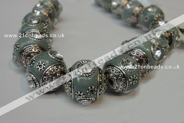 CIB195 19mm round fashion Indonesia jewelry beads wholesale