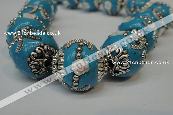 CIB211 17mm round fashion Indonesia jewelry beads wholesale