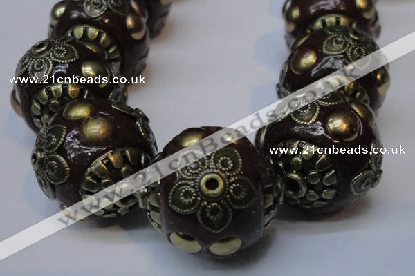 CIB225 18mm round fashion Indonesia jewelry beads wholesale