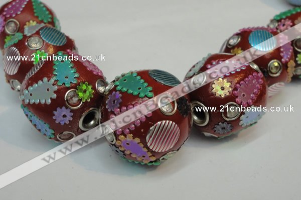 CIB361 23mm round fashion Indonesia jewelry beads wholesale