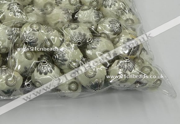 CIB500 22mm round fashion Indonesia jewelry beads wholesale