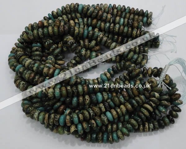 CIJ07 15.5 inches 6*8mm rondelle impression jasper beads wholesale